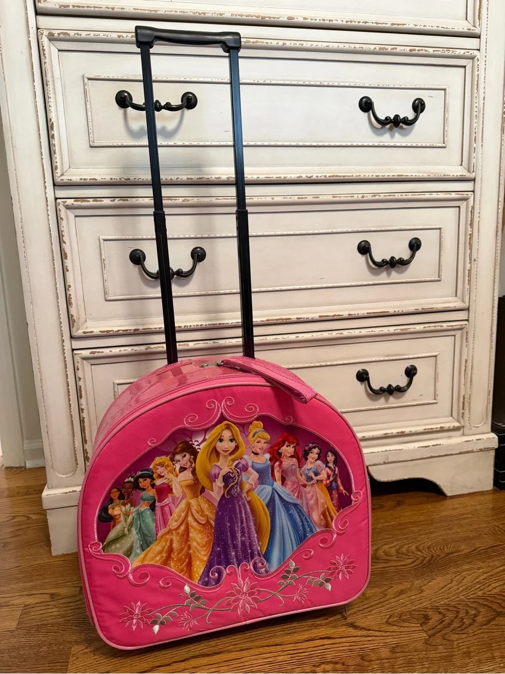 Disney Princess Pink Kids Rolling Carry Case